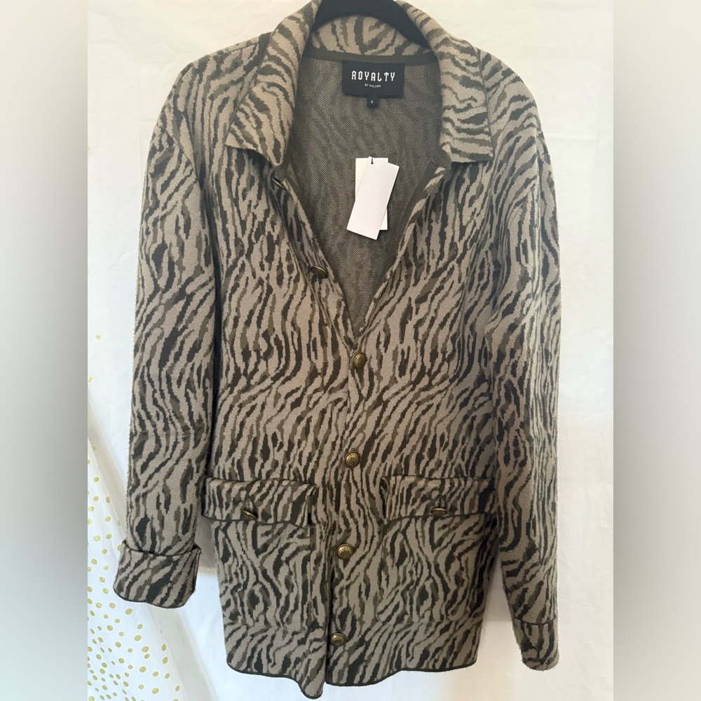Royalty Zebra Print Cardigan Blazer